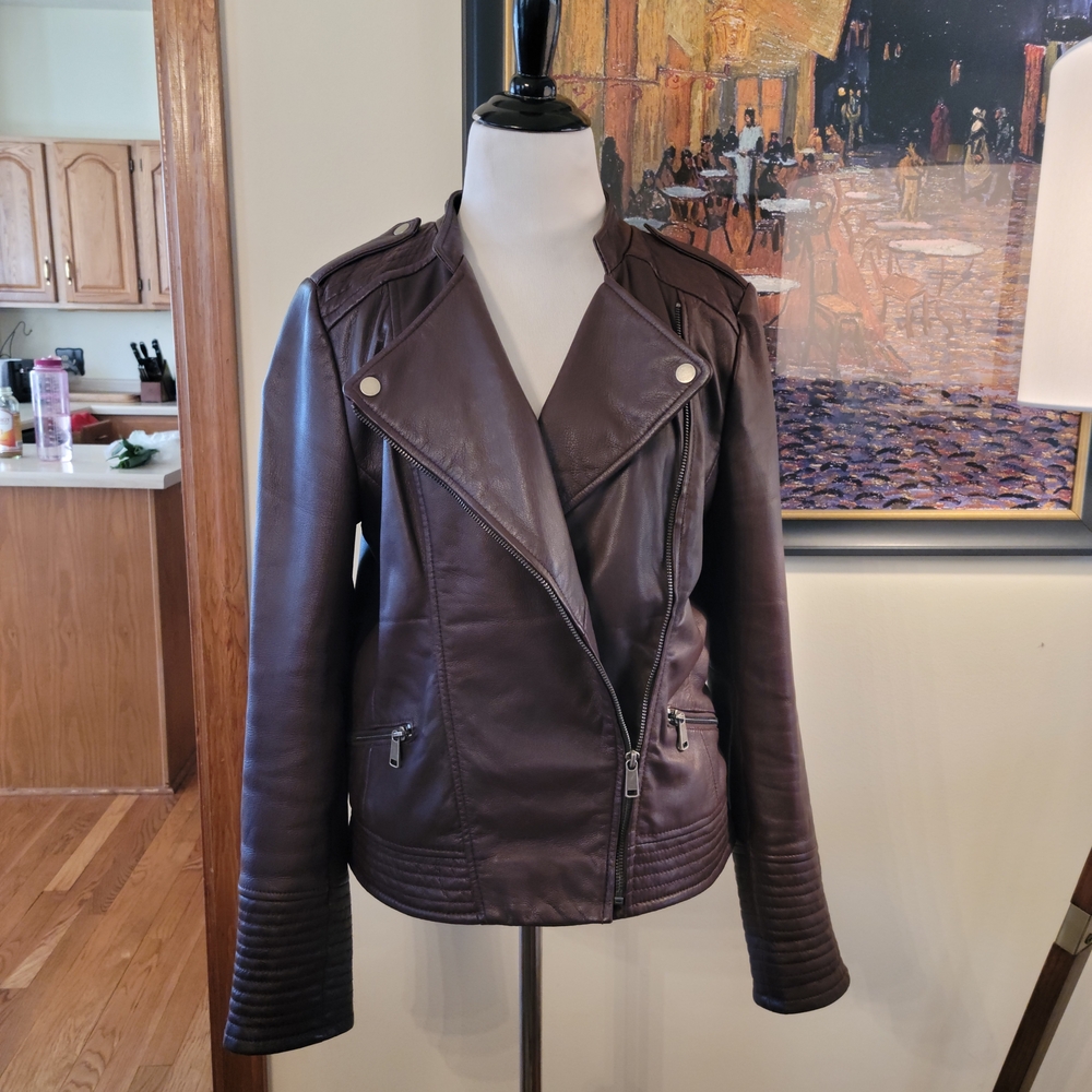 Wilson Women's Dark Purple Leather Jacket